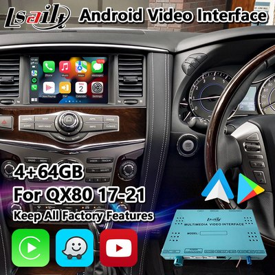 Interface vidéo multimédia de Navigation GPS de voiture Android Lsailt pour Infiniti QX80 2017-2021