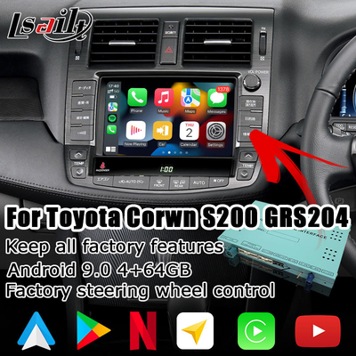 Athlète automatique androïde carplay sans fil de la mise à jour S200 GRS204 URS206 UZS207 Majesta de système d'Android de couronne de Toyota
