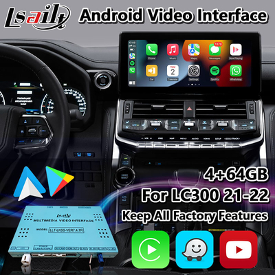 Toyota Land Cruiser LC300 GXR GX-R VXR Sahara 300 Boîte de navigation GPS Interface Carplay Android