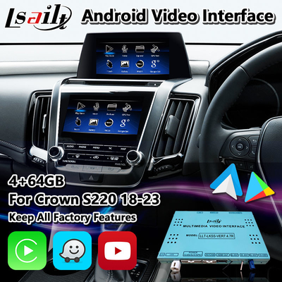 Interface visuelle de multimédia de Lsailt Android pour la couronne de Toyota S220 2018-2023 avec Carplay