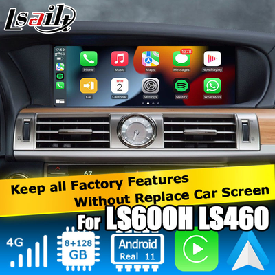 Lexus LS460L LS600hL Android 11 base d'interface vidéo carplay sur Qualcomm 8+128GB