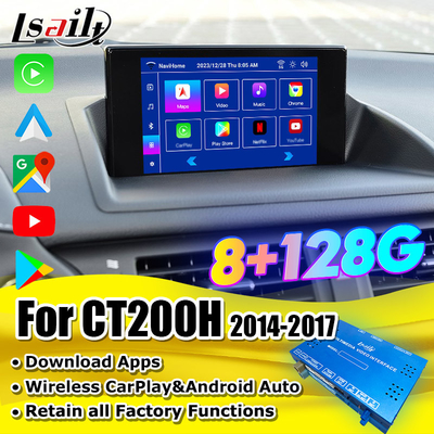 Lsailt Wireless CarPlay Interface vidéo Android pour Lexus CT CT200H 2014-2017 Prise en charge Télécharger des applications, NetFlix, YouTube