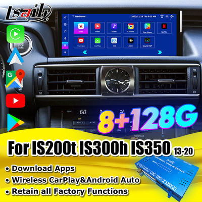Lsailt 8+128G Qualcomm Interface Android pour le Lexus IS300H IS200t 2013-2021 Avec YouTube, NetFlix, Google Play
