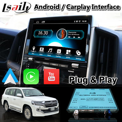 Interface visuelle de 4+64GB Android Carplay pour le contact 3 du Toyota Land Cruiser LC200 LC-GT GXR 2018-2021