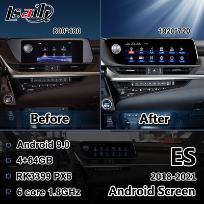 Lsailt 12,3 affichage de Lexus Android Auto Screen RK3399 Youtube Carplay de pouce pour ES250 ES300h ES350