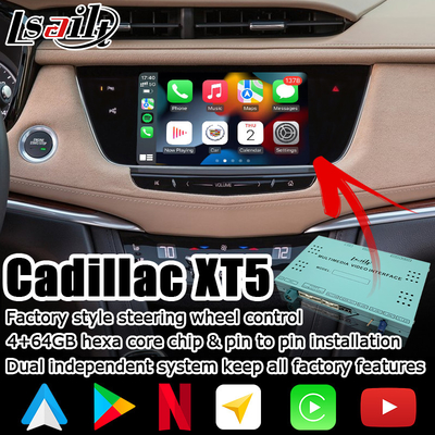 Interface visuelle Android de boîte automatique carplay sans fil de navigation de GPS pour la vidéo de Cadillac XT5