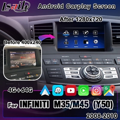 L'écran de pouce HD Android Carplay de Lsailt 8 pour Infiniti M Series 2008-2013 avec des multimédia montrent M25 M30d M37 M56 M35h