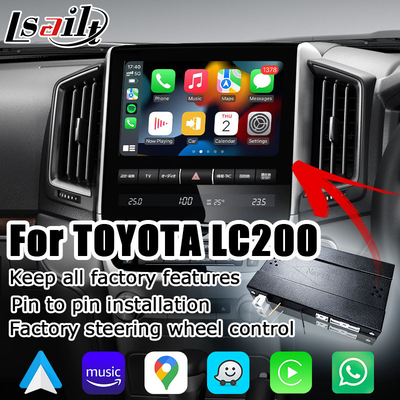 Les multimédia automatiques d'androïde carplay sans fil de style d'OEM du Toyota Land Cruiser LC200 connectent la hausse