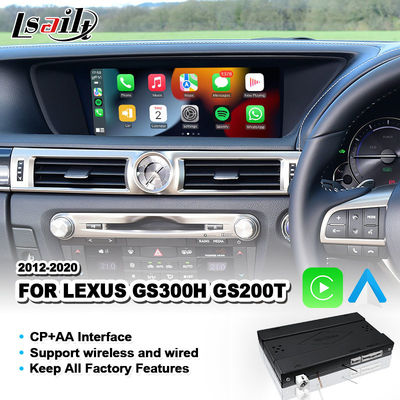 Lsailt Wireless Android Auto Carplay Interface pour le Lexus GS300h GS200t GS350 GS450h GSF GS L10 2016-2020