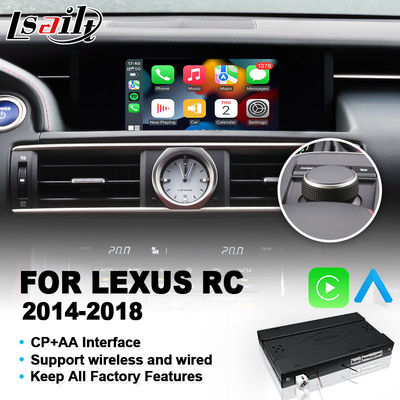 Interface Carplay sans fil Lsailt pour Lexus RCF RC300 RC200t RC300h RC350 RC Commande par bouton 2014-2018 IS RX NX