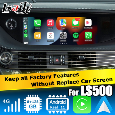Lexus LS500 LS500h mise à niveau Android 11 interface vidéo carplay 8+128GB conserver toutes les fonctionnalités d'usine
