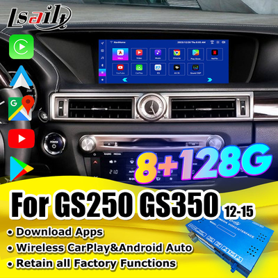 Lsailt Wireless CarPlay Interface Android pour Lexus GS200t GS450H 2012-2021 Avec YouTube, NetFlix et Android Auto