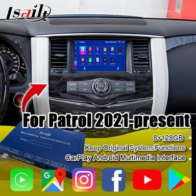 Lsailt 8G Interface multimédia Android pour Nissan Patrol 2020-2023 Google Map, CarPlay, Box de navigation Android, YouTube