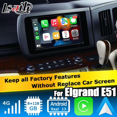 Nissan Elgrand E51 série 3 Android 13 Qualcomm 8+128GB Carplay Android Auto interface vidéo