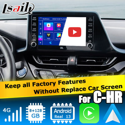 Interface multimédia Android 13 pour Toyota C-HR CHR avec Android Auto et CarPlay