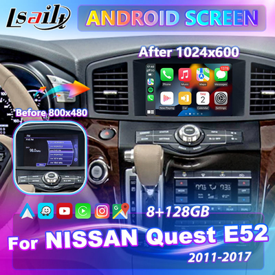 Moniteur d'affichage multimédia Android pour Nissan Quest E52 2011-2017