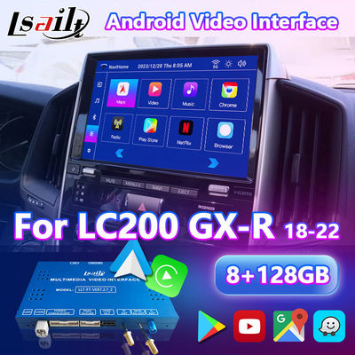 Interface visuelle de 4+64GB Android Carplay pour le contact 3 du Toyota Land Cruiser LC200 LC-GT GXR 2018-2021