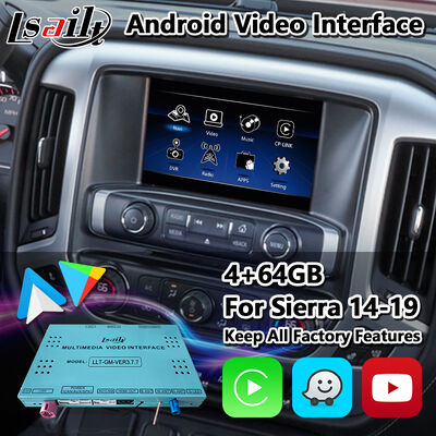 Interface vidéo de navigation de voiture Android pour 2014-2019 GMC Sierra 1500 2500 3500 Système Intellilink