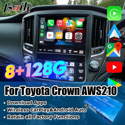 Interface vidéo multimédia Android 13 pour Crown S210 AWS210 GRS210 GWS214 GWS215 Majesta Athlete Royal Saloon Mise à niveau de l'écran d'origine avec CarPlay sans fil