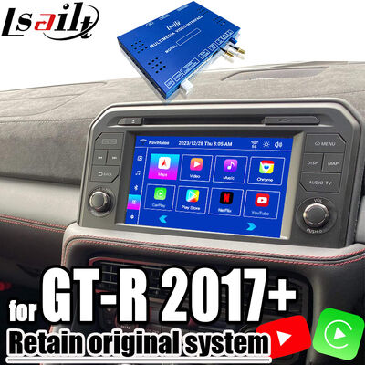 Interface multimédia NISSAN OEM Mise à niveau Android pour GT-R 2017 + CarPlay sans fil intégré, YouTube, NetFlix,Android Auto