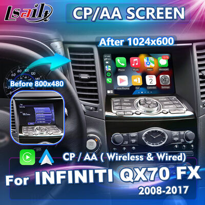 Lsailt Wireless Android Auto Multimedia Carplay Écran pour le 2008-2017 Infiniti FX35 FX37 FX50 FX30D FX QX70