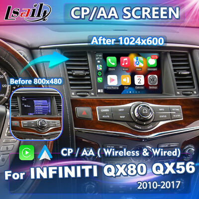 Lsailt Wireless Android Auto Multimedia Carplay Écran pour l'année 2010-2017 Infiniti QX80 QX56