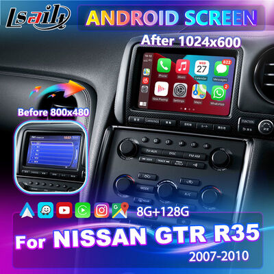 Lsailt Android Carplay écran multimédia pour 2007-2010 Nissan GTR JDM GT-R R35