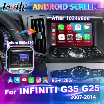 Lsailt Android Carplay Écran multimédia pour 2007-2014 Infiniti G35 G37 G25 G37S G35x G25X G37X Sedan Coupé G V36 CV36