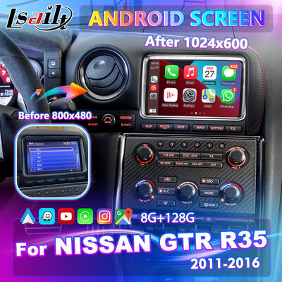 Écran multimédia Lsailt Android Carplay pour Nissan GTR R35 Black Edition Nisom Premium GT-R 2011-2016
