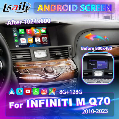 Lsailt Android Carplay Écran multimédia pour 2010-2023 Infiniti M25 M30d M37 M56 M35h Y51 Q70