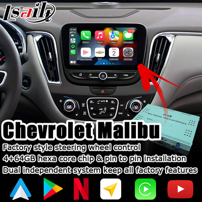 Système de navigation automatique d'Android Carplay pour l'interface de vidéo de Chevrolet Malibu