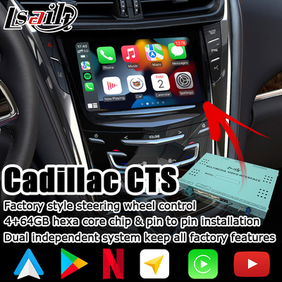 Boîte automatique androïde carplay sans fil de navigation d'Android 9,0 pour la boîte d'interface de vidéo de Cadillac CTS