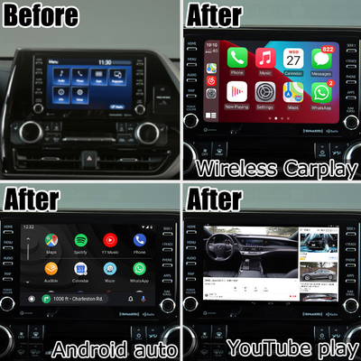 Interface vidéo de voiture carplay sans fil Android auto Android 13 TOYOTA Highlander