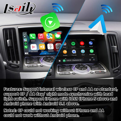 Carplay sans fil Android auto pour Infiniti G37 G25 Q40 Q60 370GT ligne d'horizon 08IT