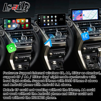 Interface vidéo Android CarPlay Qualcomm base Android 13 8+128 Go Lexus NX300 NX300h NX200t