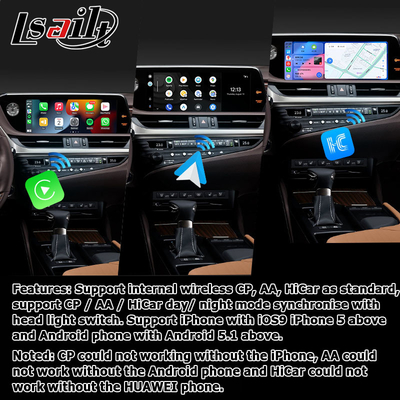 Interface vidéo Android 13 pour Lexus ES300h ES350 ES250 ES200, CarPlay et Android Auto