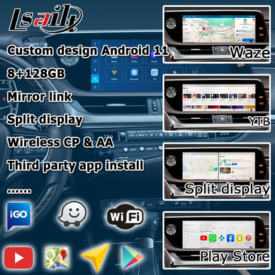 Interface vidéo Android 13 pour Lexus ES300h ES350 ES250 ES200, CarPlay et Android Auto