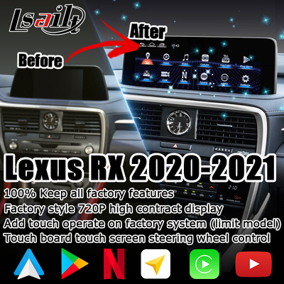 HD 12,3 pouces mise à niveau de l'écran Android pour Lexus RX350 RX450h Lsailt Android Auto Carplay