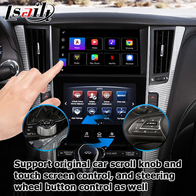 Interface GPS pour le jeu de voiture, 8+128GB Android 11 interface de boîte de navigation pour Infiniti Q50 / Q60