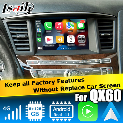 Infiniti QX60 GPS Android automatique Système de navigation Carplay Interface multimédia Android 11 8+128 Go