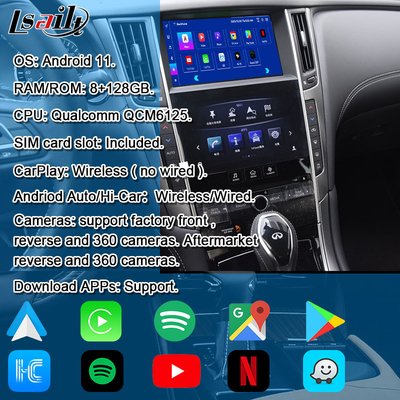 Module d'infodivertissement Android pour Infiniti Q50 Q60 2014-2020 Interface CarPlay, boîte de navigation Android
