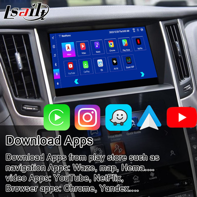 Module d'infodivertissement intelligent Android 11 pour les systèmes d'intégration multimédia en voiture Infiniti Q50 2013-2015, CarPlay Box