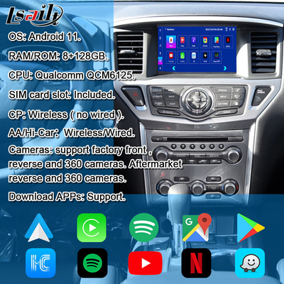 Interface multimédia Android de 8 Go pour Nissan Pathfinder R52 2018-Patrol Carplay Module sans fil Android automatique