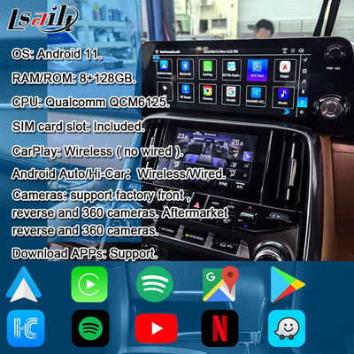Lsailt Qualcomm Interface vidéo Android pour Lexus LX600 LX500d RX ES NX 2021- Prise en charge de YouTube, NetFlix, CarPlay sans fil