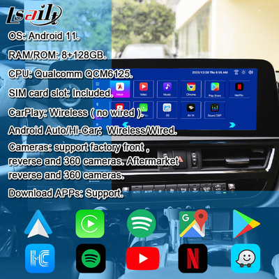Module d'infodivertissement Android de 8+128 Go pour Lexus ES 2022-2024 RX NX LX GX LS... avec YouTube, NetFlix, Google Play, Waze