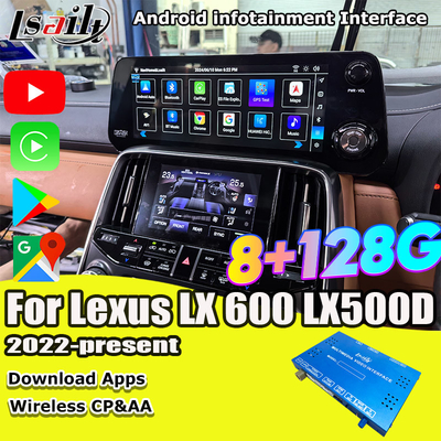 Lsailt Qualcomm Interface vidéo Android pour Lexus LX600 LX500d RX ES NX 2021- Prise en charge de YouTube, NetFlix, CarPlay sans fil