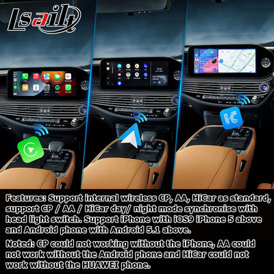 Lexus LS500h LS500 LS350 2022 Interface vidéo Android 13 8+128 Go basée sur Qualcomm