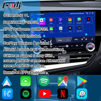 Lsailt Qualcomm Interface vidéo Lexus pour Lexus NX260 NX350H LX RX ES Interface d'infodivertissement Inclus YouTube, NetFlix