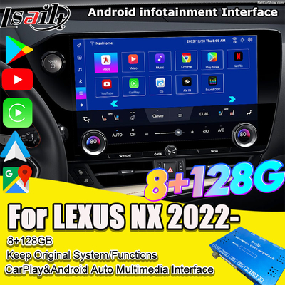 Lsailt Qualcomm Interface vidéo Lexus pour Lexus NX260 NX350H LX RX ES Interface d'infodivertissement Inclus YouTube, NetFlix