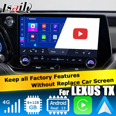 Lexus TX550h+ TX350 TX500h Android 13 interface vidéo avec Octa noyau 2.0Ghz 8+128GB carplay